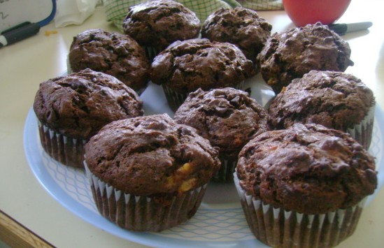 muffins σοκολατα μπανανα