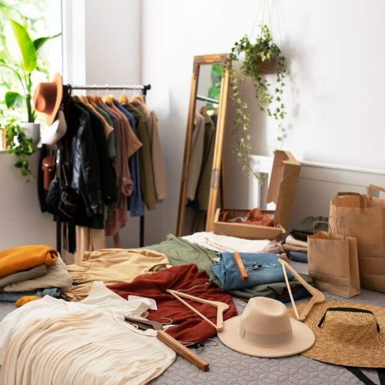 high-angle-clothes-bed-fast-fashion_23-2149726119